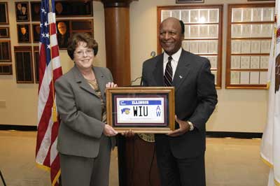 Personalized WIU specialty license plate