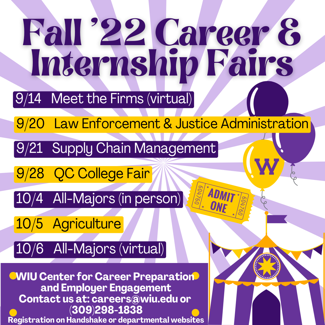 Fall 22 Career Fair dates