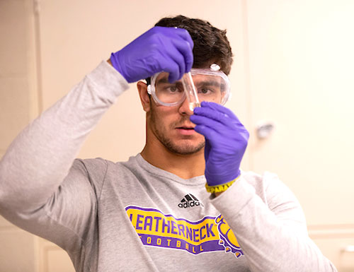 graduate student working in a lab