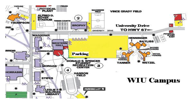 WIU Senior Olympics Campus Map