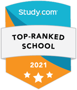 Study.com top ranked school 2021 logo
