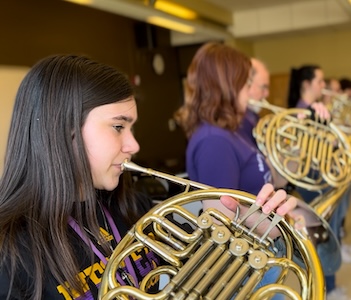 student playing