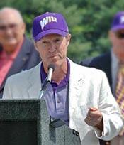 Al Boyer speaking at Stadium dedication.