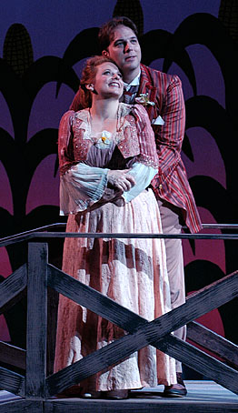 Lead couple from The Music Man singing a duet.
