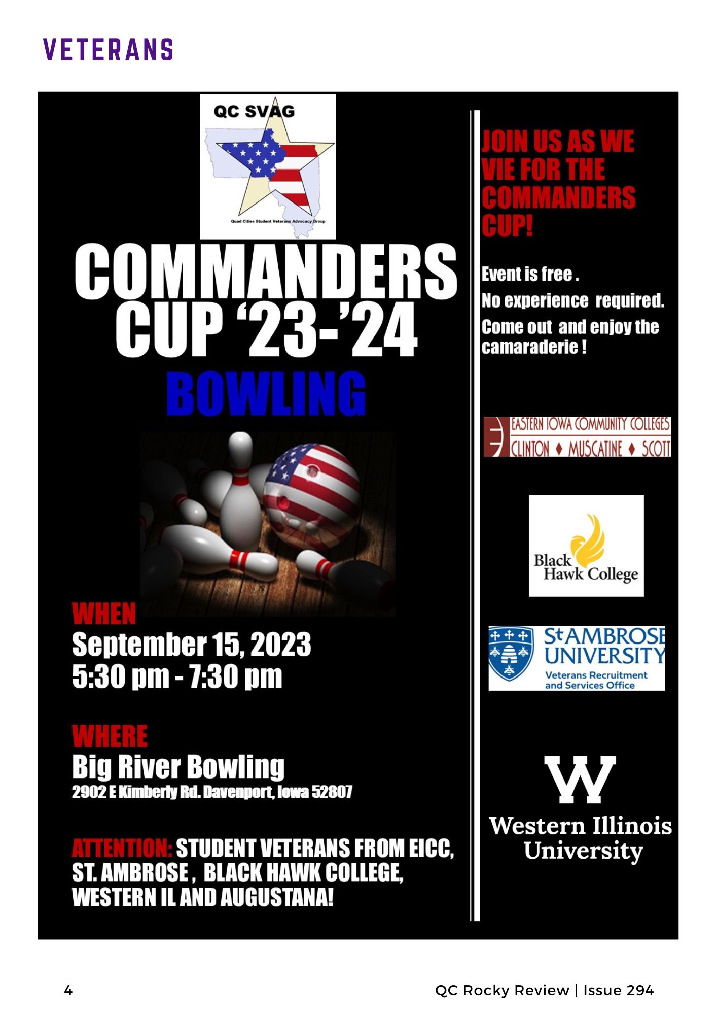 WIU-QC to Host Commanders Cup 2023-24 Sept. 15 - WIU News