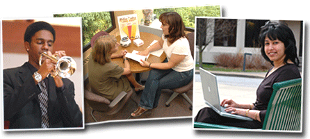 Snapshots of students on both campuses.
