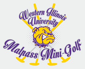 Mini golf logo with the text Western Illinois University Malpass Mini-Golf