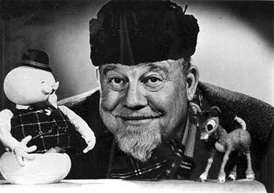 Black and white photo of Burl Ives.