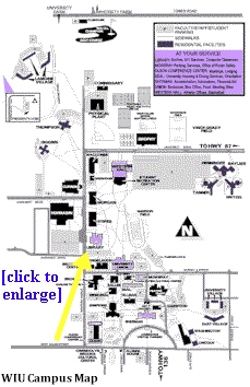 Smaller image of WIU campus map - select the image for a PDF