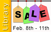 Price tags with the text media sale Feb. 8th - 11th.