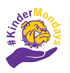Kinder Mondays logo of a hand cradeling a Rocky Logo #KinderMondays 