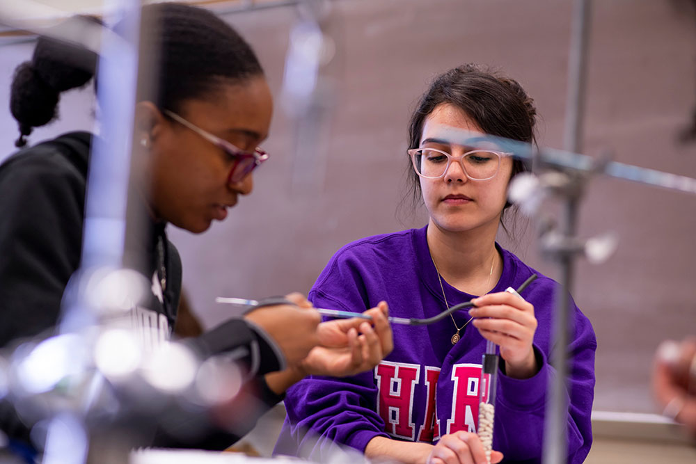 two students working together in a lab