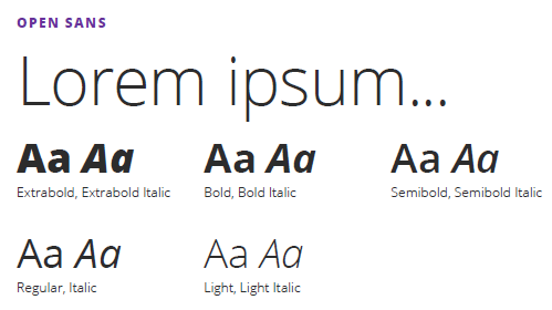 Example of Open Sans