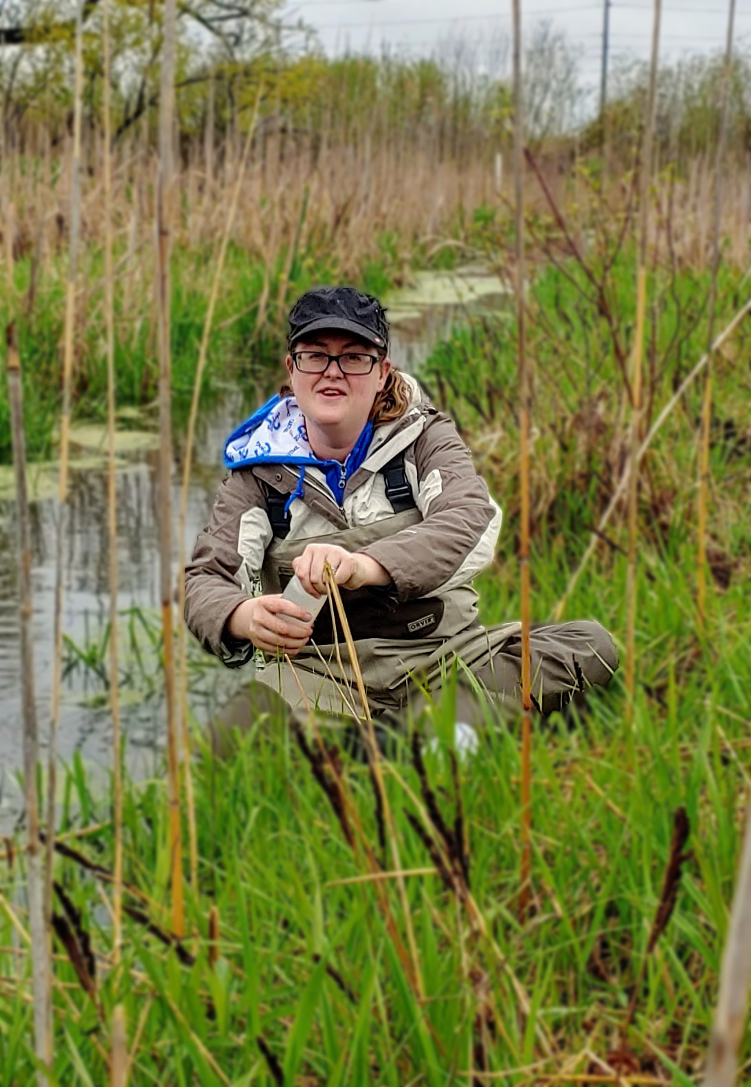 Photo of Dr. Vickie Livingston working in the field