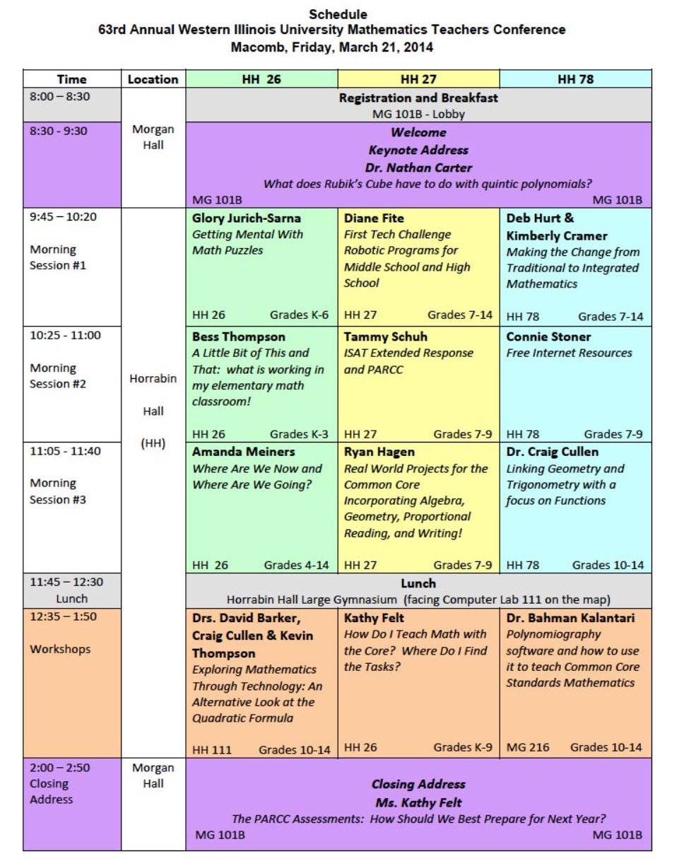 2014 Conference Schedule