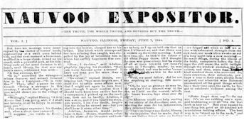 Scan of Nauvoo Expositor newspaper.