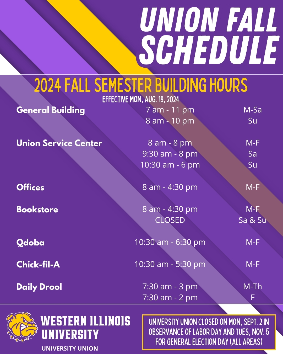 Fall Semester Schedule